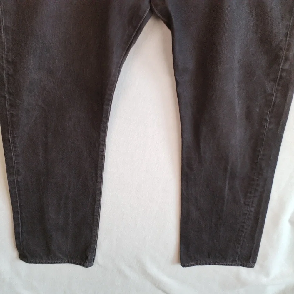 Levis 501 Jeans Mens 38x32 (Fits 38x30) Denim Straight Button Fly Black Charcoal